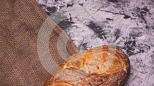 White bread on the table close-up,with space