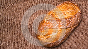 White bread on the table close-up,with space