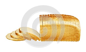 WHITE BREAD ON WHITE BACKGROUND