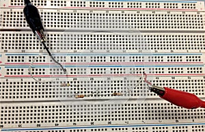 White breadboard - electronics lab equipment