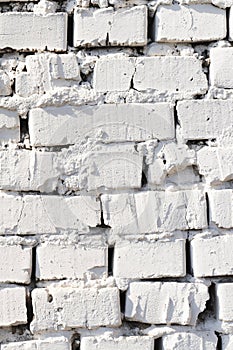 White brick background. Grunge texture is white brick. White old plaster on the wall.