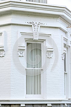 White brick building with windows