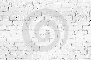 White brick seamleass wall texture. Aged wheathered background. Abstract white textured pattern