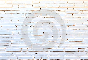 White brick sidewalk background. Neutral texture of a flat brick wall close-up