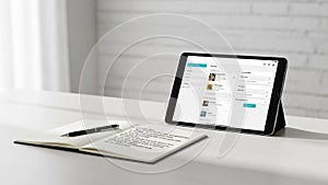 With a white brick wall backdrop and soft natural light filters