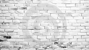 white brick wall background with empty space for design element. generative AI