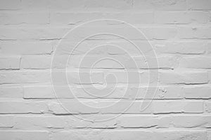 White brick wall background. Modern interior decoration pattern