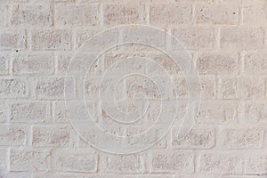 White brick wall background in rural room. Abstract weathered texture stained old stucco light gray. White grunge brick wall backg