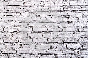 White brick wall background in rural room.White Gray Bricks Wall Pattern.background idea