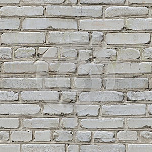 White brick wall background. Seamless pattern