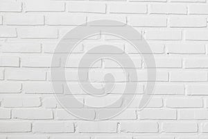 White brick wall for background or texture