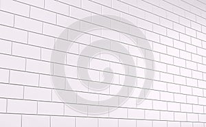 White brick wall. 3d render
