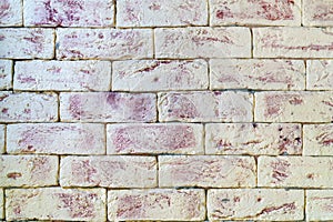 White brick wall. Facade of an old building.
