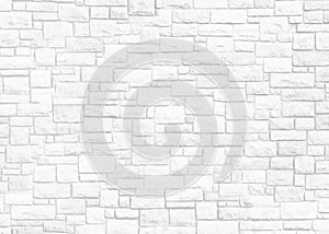 White brick wall. Grunge old brick room textured background for wallpaper and graphic web design. Surface of gray brick