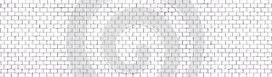 White brick wall panoramic background for design