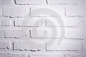 White brick wall, perfect as a background, square photograph close up white brick decorative wall texture