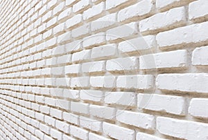 White brick on wall perspective background