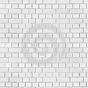 White brick wall seamless background texture