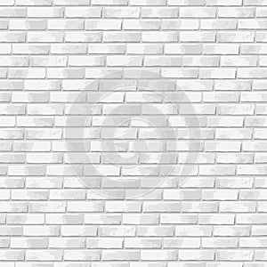 White brick wall seamless pattern. Stone blocks texture background