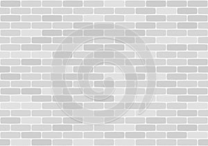 White brick wall seamless pattern. Vector illustration