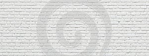 white brick wall with smooth texture, backdrop for photography or wallpaper design. wide panoramic banner background