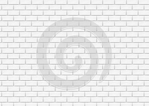 White brick wall in subway tile pattern. Vector illustration.