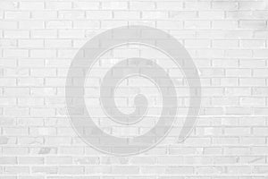 White brick wall texture background. Brickwork or stonework flooring interior rock old pattern clean concrete grid uneven bricks