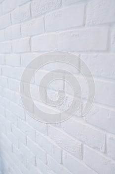 white brick wall texture background, interior design