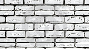 Brick wall: close up of white painted brick wall, interior design and construction material, facade texture