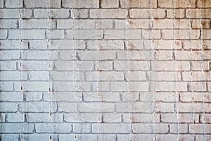 White brick wall texture background, old solid material design