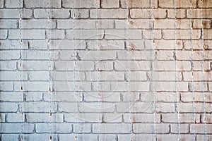 White brick wall texture background, old solid material design