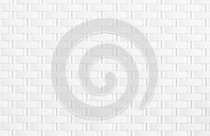White brick wall texture background rattan abstract surface clean white