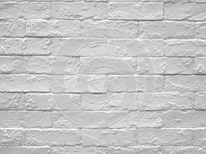 White brick wall texture for pattern background. Close up brick wall