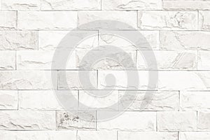 White brick wall texture used to make background suitable for interior and exterior home