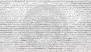 White brick wall, texture of whitened masonry as a background