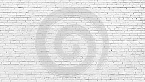 White brick wall background, texture of whitened masonry