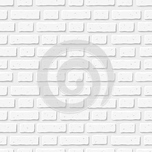 White brick wall. Vector seamless texture.