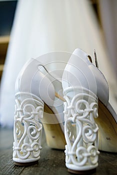 White bridal shoes