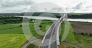 White Bridge over the river. The longest bridge in Ireland. Waterford country 4k