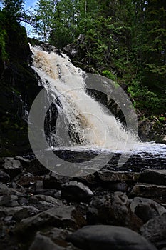 White Bridges waterfall in Karelia, Russia