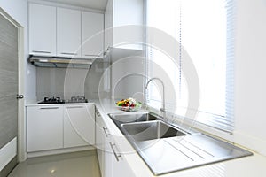 White and bright Kitchen interior modern house