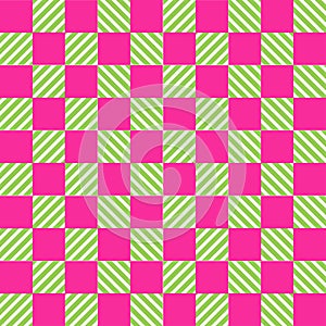 White and bright pink texture chess pattern