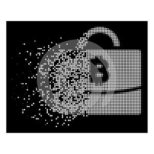 White Broken Dotted Halftone Bitcoin Accounting Case Icon