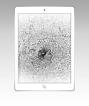 White broken ipad air photo