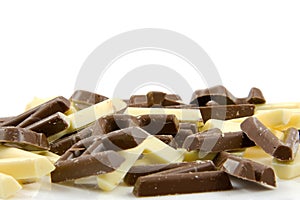 White and brown chocolate candy letters