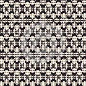 white brown diamond inside hexagon pattern black frame background