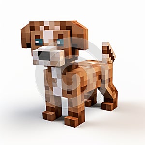 Cute Minecraft Dog Design On White Background photo