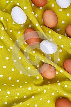 White and brown eggs for easter.