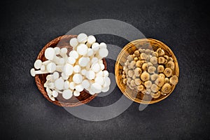 White and Brown Shimeji Mushrooms