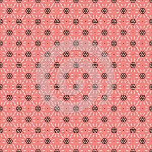 White And Brown Vintage Graphic On Pink Background.